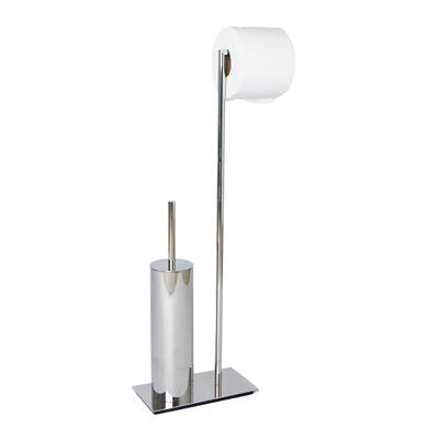 Porta Rolos com Escova WC Inox Brilho